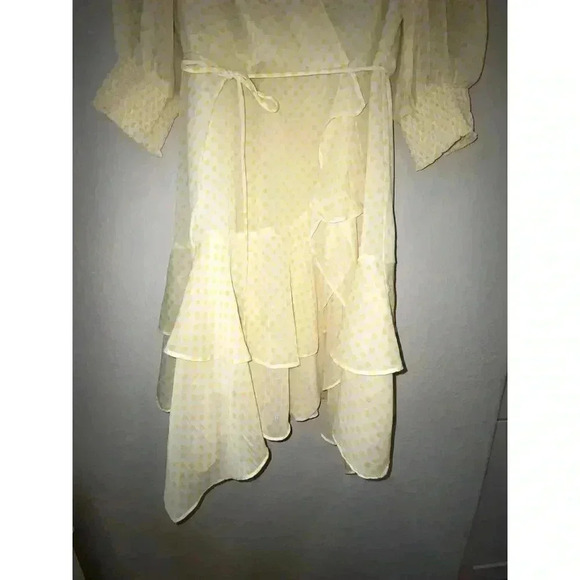 NWOT Maison Tara Womens Faux Wrap Dot Ruffle Dress Size 6 - Picture 6 of 10